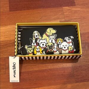 Marc Tetro ‘My Dogs’ zip around wallet NWT (minor flaw)